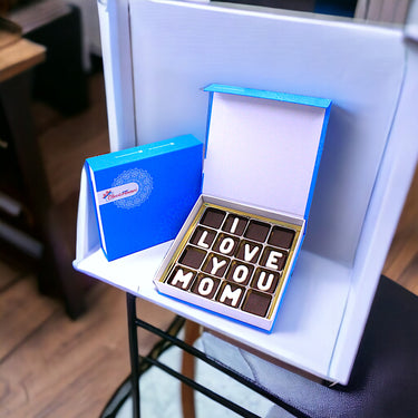 Express Your Love With Your Mother Customized Chocolate Box, 250g Plain Milk Chocolate, White Chocolate Letters